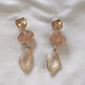 Geode faux and glass earrings